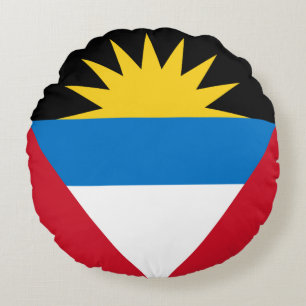 Almofada Redonda Bandeira Patriótica de Antígua e Barbuda
