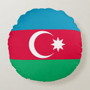 Almofada Redonda Bandeira Patriótica do Azerbaijão