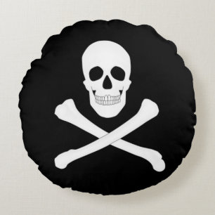 Almofada Redonda Bandeira Pirate (Jolly Roger)