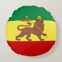Almofada Redonda Bandeira Rastafariana (Rastafarianismo) (rasta)
