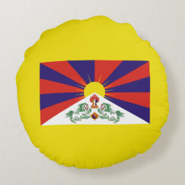 Almofada Redonda Bandeira Tibetana