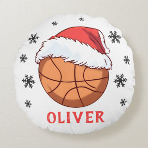Almofada Redonda Basball Ball Santa Hat Snowflake
