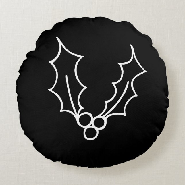 Almofada Redonda Basta Coleção de Natal - Holly (Frente)