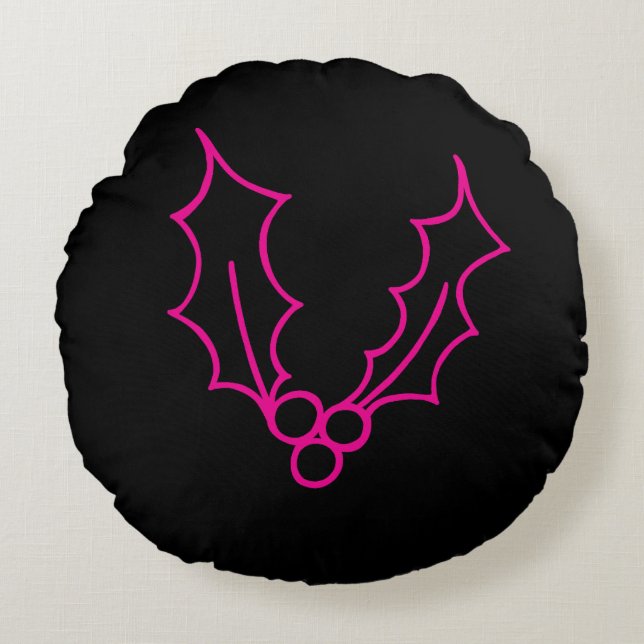 Almofada Redonda Basta Coleção de Natal - Holly (Frente)