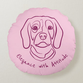 Almofada Redonda Beagle Line Art, Elegance with Attitude
