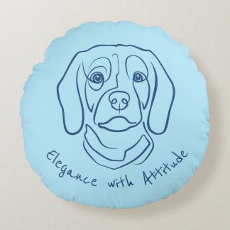 Almofada Redonda Beagle Line Art, Elegance with Attitude