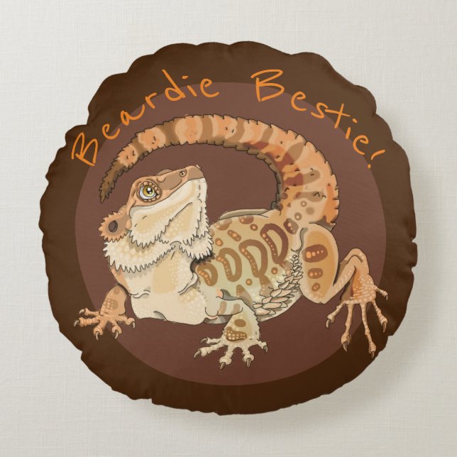 Almofada Redonda Beardie Bestie! (Frente)