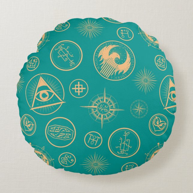 ALMOFADA REDONDA BEASTAS FANTÁSTICOS E ONDE ENCONTRÁ-LOS COMO PADRÃ (Frente)