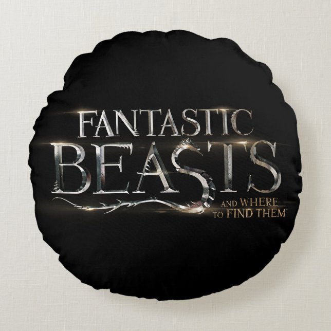 Almofada Redonda BEASTAS FANTÁSTICOS E ONDE ENCONTRÁ-LOS Logotipo™ (Frente)