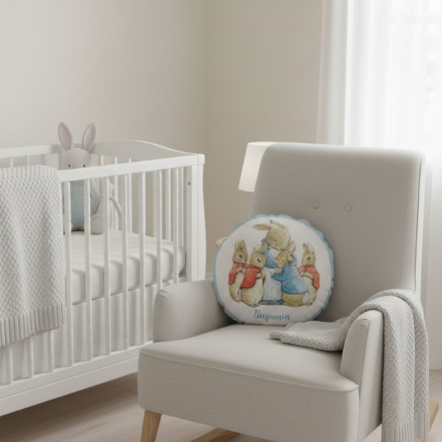 Almofada Redonda Beatrix Clássico Potter Peter o Rabbit (Criador carregado)