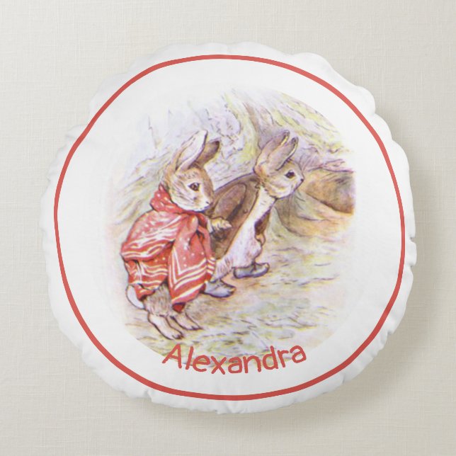 Almofada Redonda Beatrix Potter Bunnies (Frente)