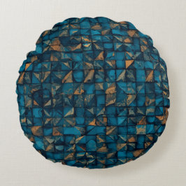 Almofada Redonda Beautiful Patchwork "Look" in Dark Teal