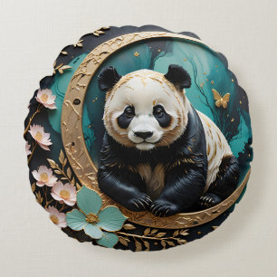 Almofada Redonda Bebê Panda 