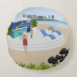 Almofada Redonda Bebidas no Bar de Praia