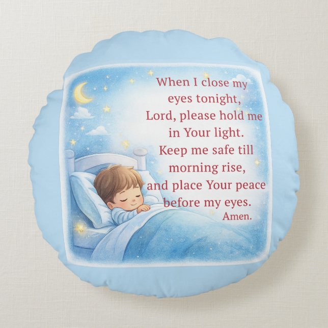 Almofada Redonda Bedtime Prayer for Kids (Frente)