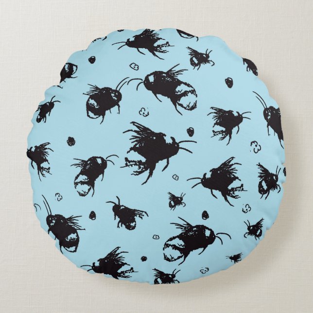 Almofada Redonda Bee Round Cushion | Bonito presente de aniversário (Frente)