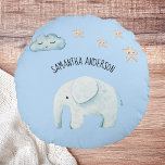 Almofada Redonda Bela Moderna Pastel Blue Elephant & Stars Kid<br><div class="desc">Bela Moderna Pastel Blue Elephant & Stars Kid</div>
