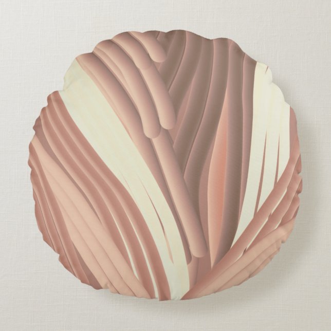 Almofada Redonda Beleza russa dos tubos entrelaçados (Frente)