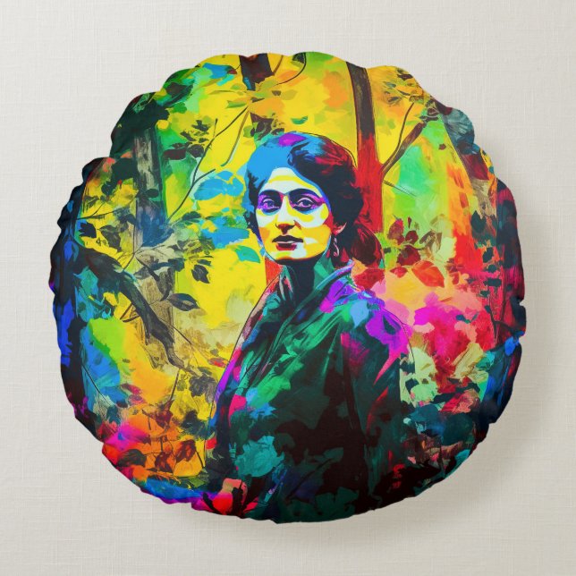 Almofada Redonda Beleza vibrante (Frente)