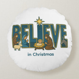Almofada Redonda Believe nativity 