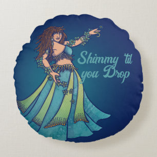 Almofada Redonda Belly Dancer Ruby Teal Art