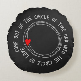 Almofada Redonda Belo Texto No Círculo Do Amor