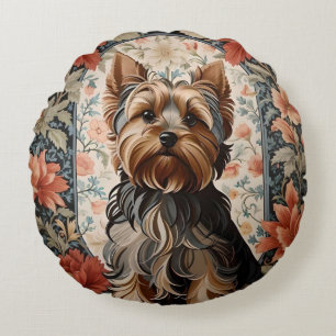 Almofada Redonda Belo Yorkie   Yorkshire Terrier Portrait