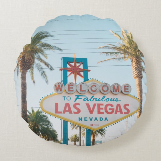 ALMOFADA REDONDA BEM-VINDO A LAS VEGAS (Frente)