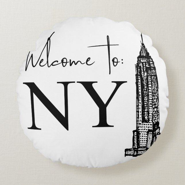 ALMOFADA REDONDA BEM-VINDO A NY (Frente)