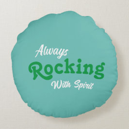 Almofada Redonda Bem-Vindo Ao Nosso Porch / Always / Teal /