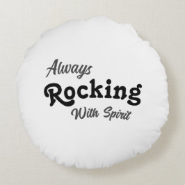 Almofada Redonda Bem-vindo ao nosso Porch / Always / White /