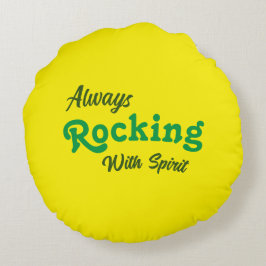 Almofada Redonda Bem-vindo ao nosso Porch / Sempre / Amarelo /