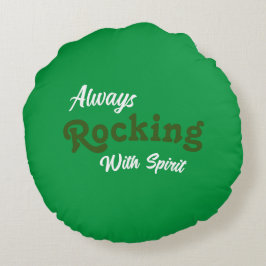 Almofada Redonda Bem-Vindo Ao Nosso Porch / Sempre / Verde /