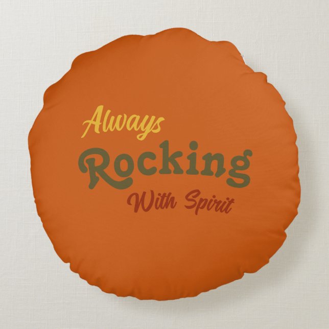 Almofada Redonda Bem-vindo ao Porch / Sempre / Cores de queda / (Verso)