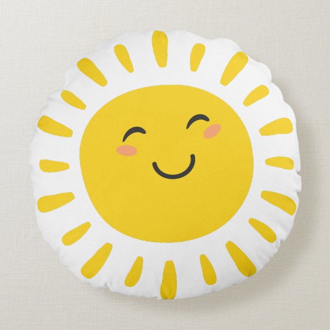 Almofada Redonda Berçário Ensolarado e Sorridente (Frente)