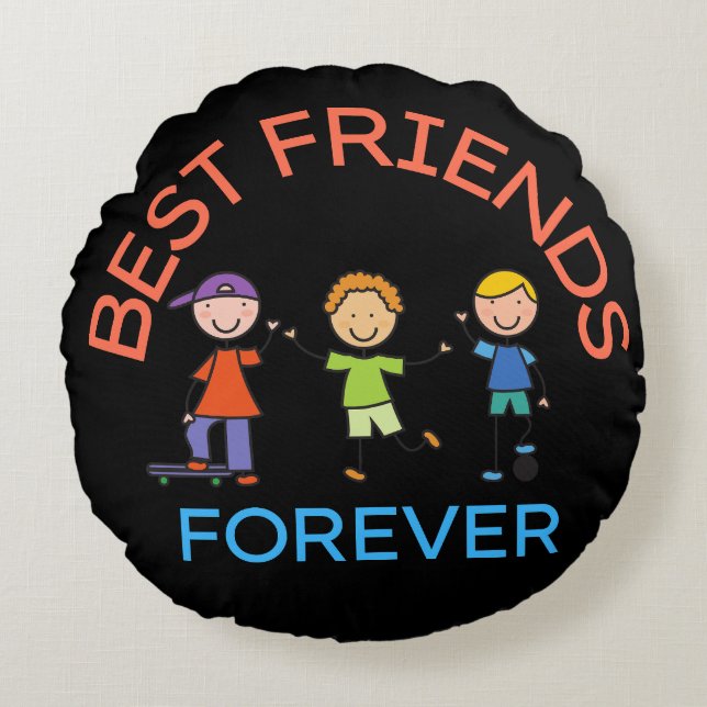 ALMOFADA REDONDA BEST FRIENDS FOREVER, FRIENDSHIP, FRIEND DAY (Frente)