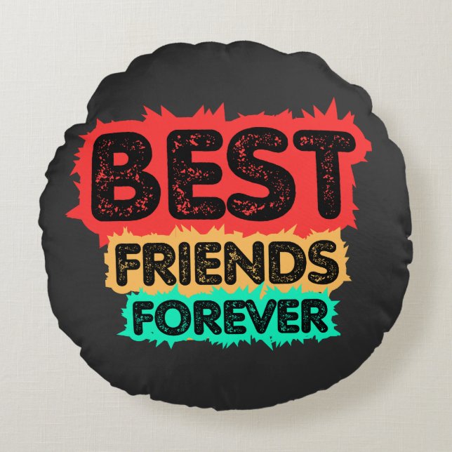 ALMOFADA REDONDA BEST FRIENDS FOREVER RETRO FRIENDS, FRIENDSHIP (Frente)
