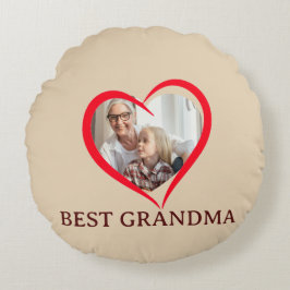 Almofada Redonda Best Grandma Personalized Round Pillow Gift