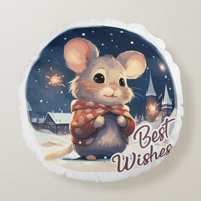 Almofada Redonda Best wishes (Frente)