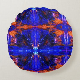 Almofada Redonda Besta Azul Correndo Fogo