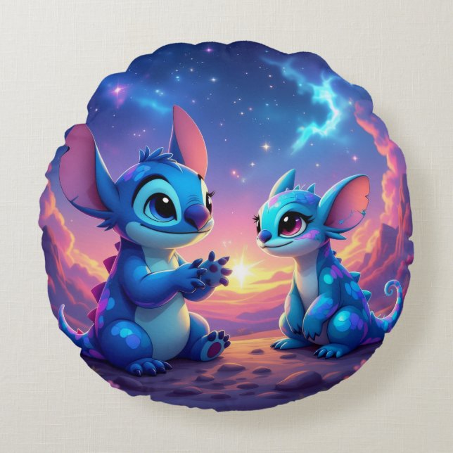 Almofada Redonda Beste Freunde fürs Leben – Lilo & Stitch   (Frente)