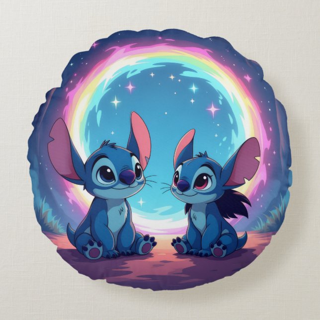 Almofada Redonda Beste Freunde fürs Leben – Lilo & Stitch   (Frente)