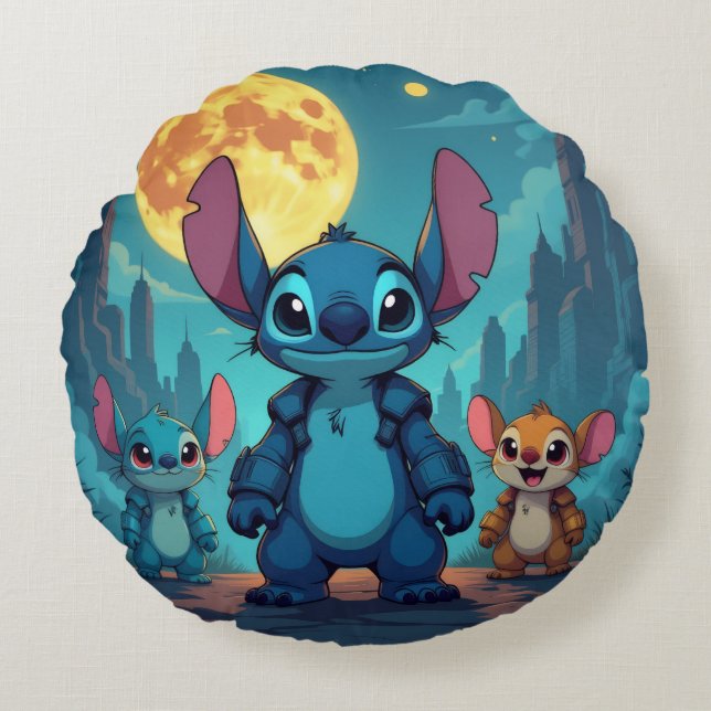 Almofada Redonda Beste Freunde fürs Leben – Lilo & Stitch   (Frente)