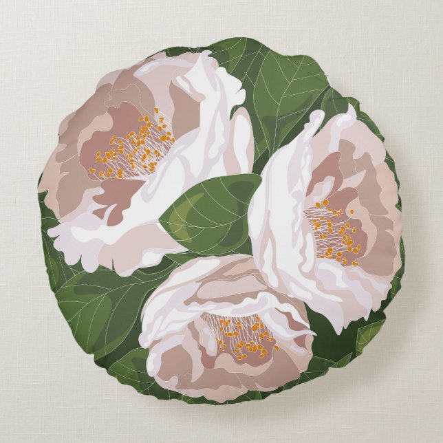 Almofada Redonda Big Bloom Camellia Charm (Verso)