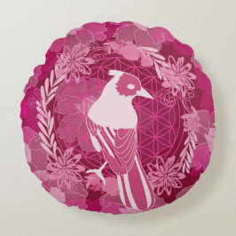 Almofada Redonda Bird flower of life