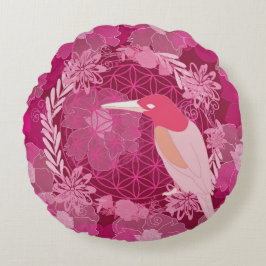 Almofada Redonda Bird flower of life