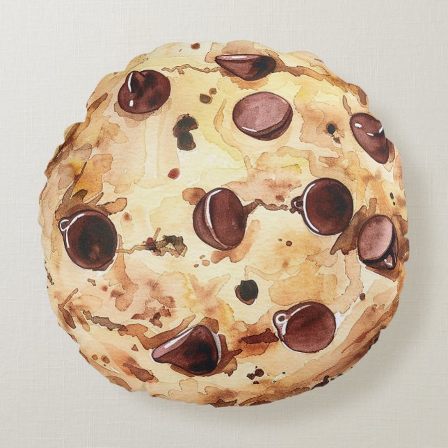 Almofada Redonda Biscoito de Chocolate Chip (Frente)