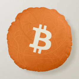 Almofada Redonda Bitcoin Classic Laranja (Neurônio)