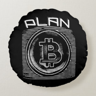 Almofada Redonda Bitcoin, Cripto, Plano B, Logotipo BTC