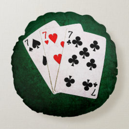 Almofada Redonda Blackjack 21 - Sete, Sete, Sete